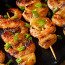 Brochetas De Camarones A La Parrilla