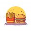 Hamburguesa Con Papas Fritas