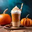 Bebida Mezclada De Frappuccino Con Especias De Calabaza